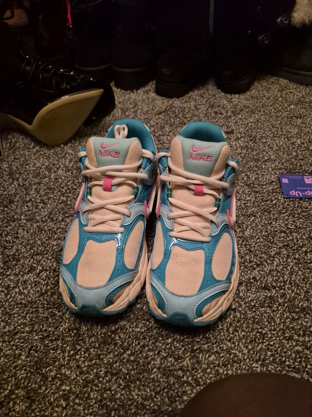 Nike Women's Blue, Pink and Cream Athletic Sneakers
